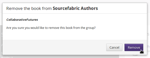 Are you sure you would like to remove the book from this group?