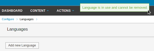 Language cannot be removed