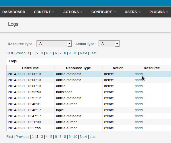 View logs