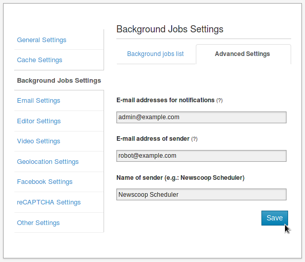 Advanced settings