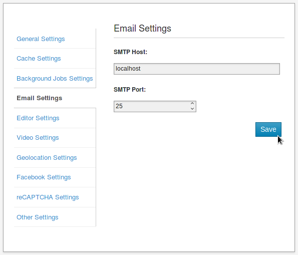 Email settings