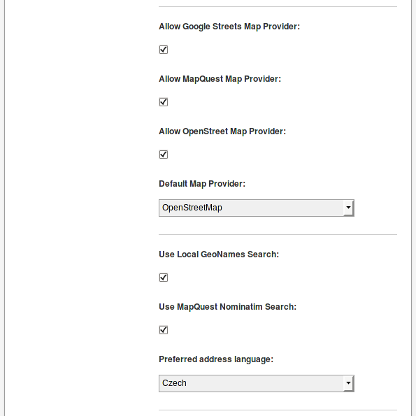 Geolocation settings