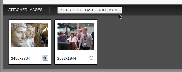 Set selected as default image